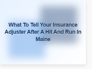 Your Maine Hit and Run: Talking to the Insurance Adjuster